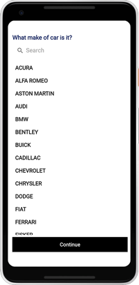 Lista de vehiculos disponibles para registrar